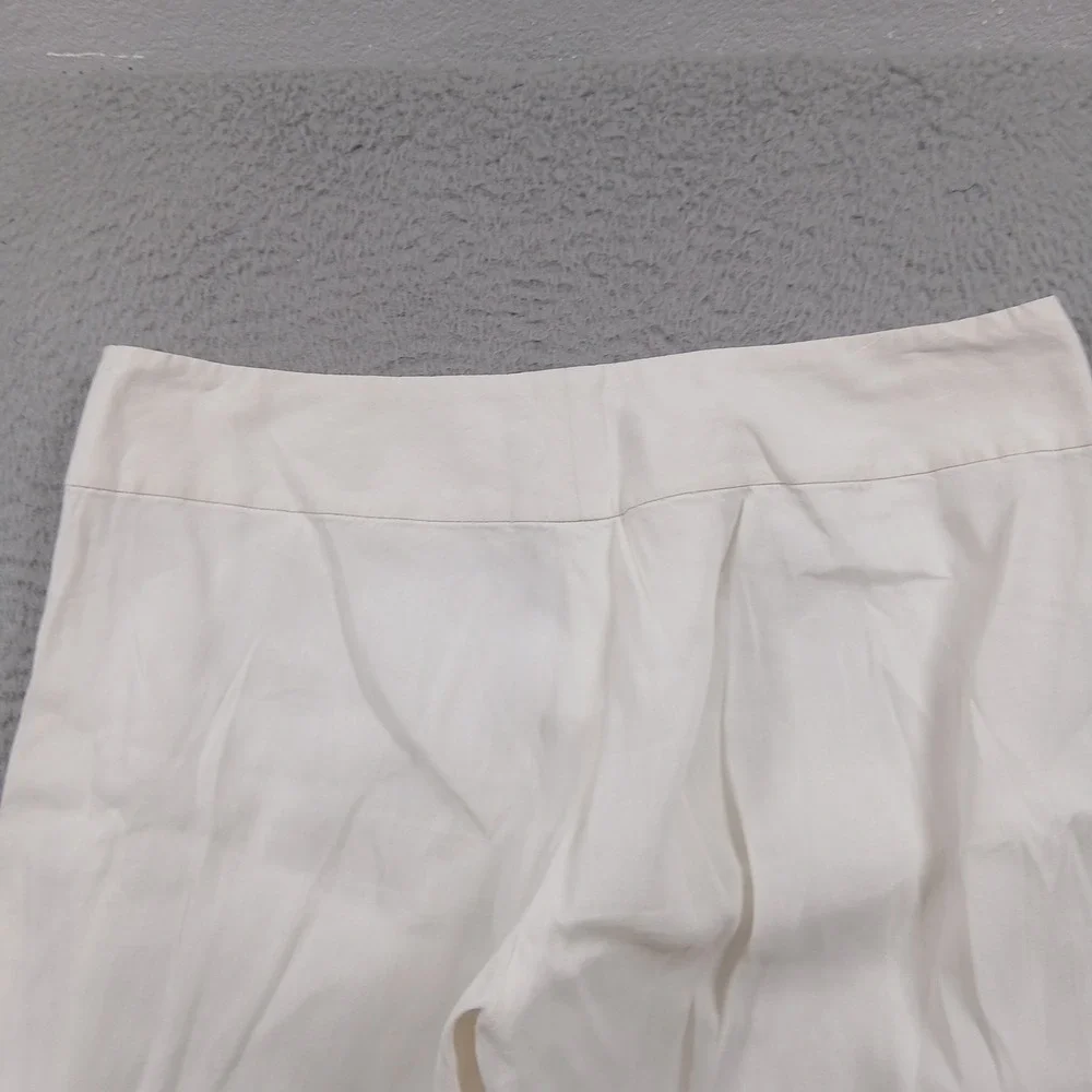 Theory Madiline Linen Blend Wide Leg Trousers Women's 6 Off-White Ivory EUC